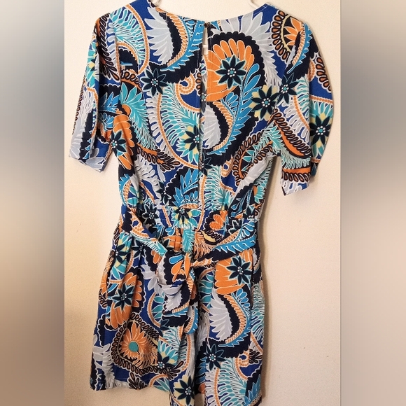 Impressions Colorful Paisley Short Romper NWT Resortwear Women's Size L - Picture 6 of 12